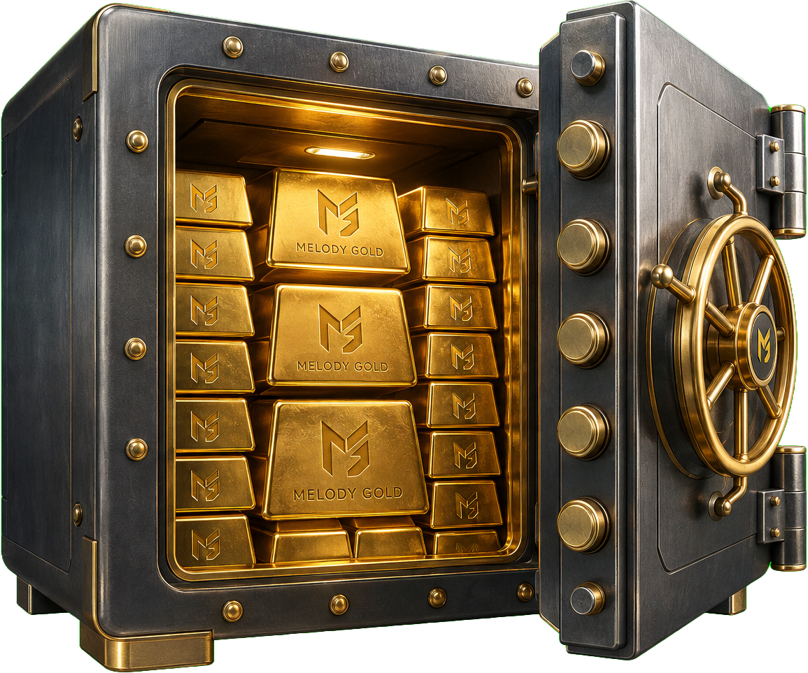 Retail vault stocked with Melody Gold bars